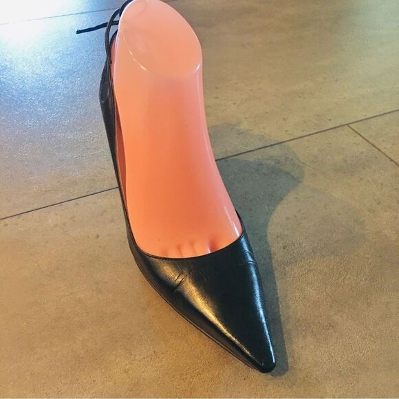 JIMMY CHOO Y2K Black Leather Bow Butterfly Cutouts Heels Pumps Shoes 37.5/7 - Picture 12 of 14